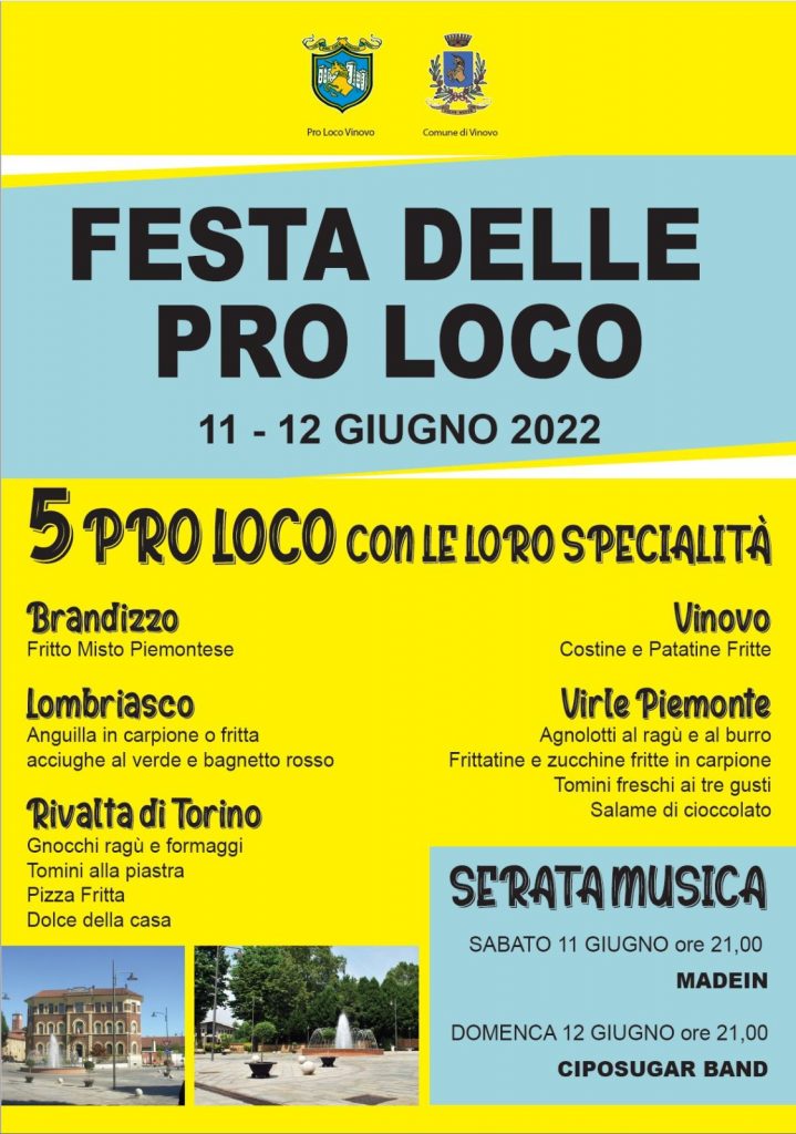 festa della proloco Vinovo 11 e 12 giugno